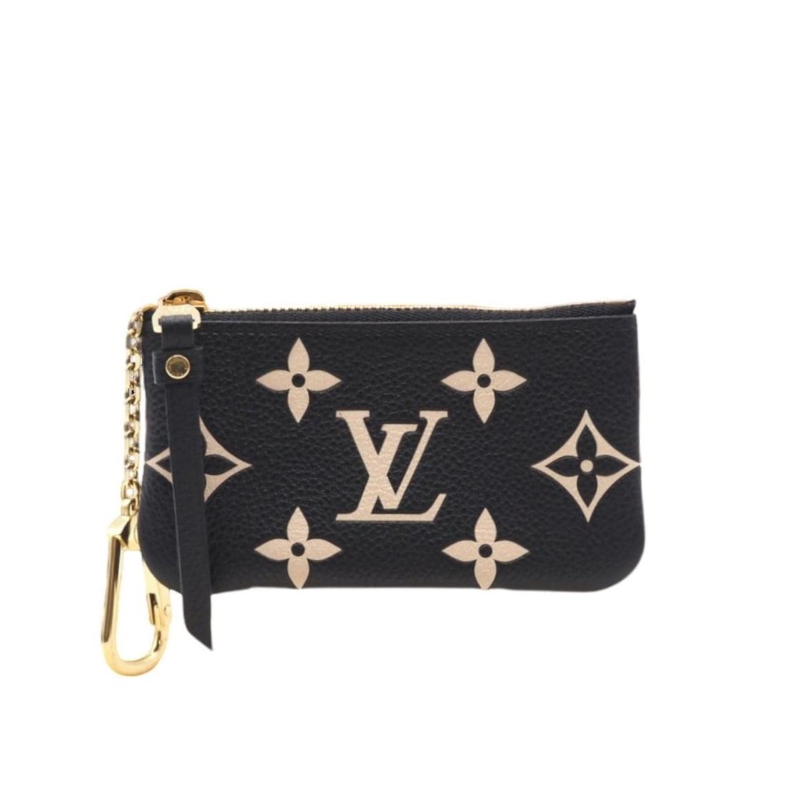 LOUIS VUITTON Empreinte Bicolor Card & Key Case Pochette Clé M80885 Coin in Black and Beige Calf: --- Catalog ---Category: SizeWeight: 42g / 1.48oz.Size (HxWxD): 7cm x 11.5cm x 1cm / 2.75'' x 4.52'' x 0.39''Category: DesignType: Coin purse/coin caseColor: Beige, Bicolor, BlackGender: WomenClosure: