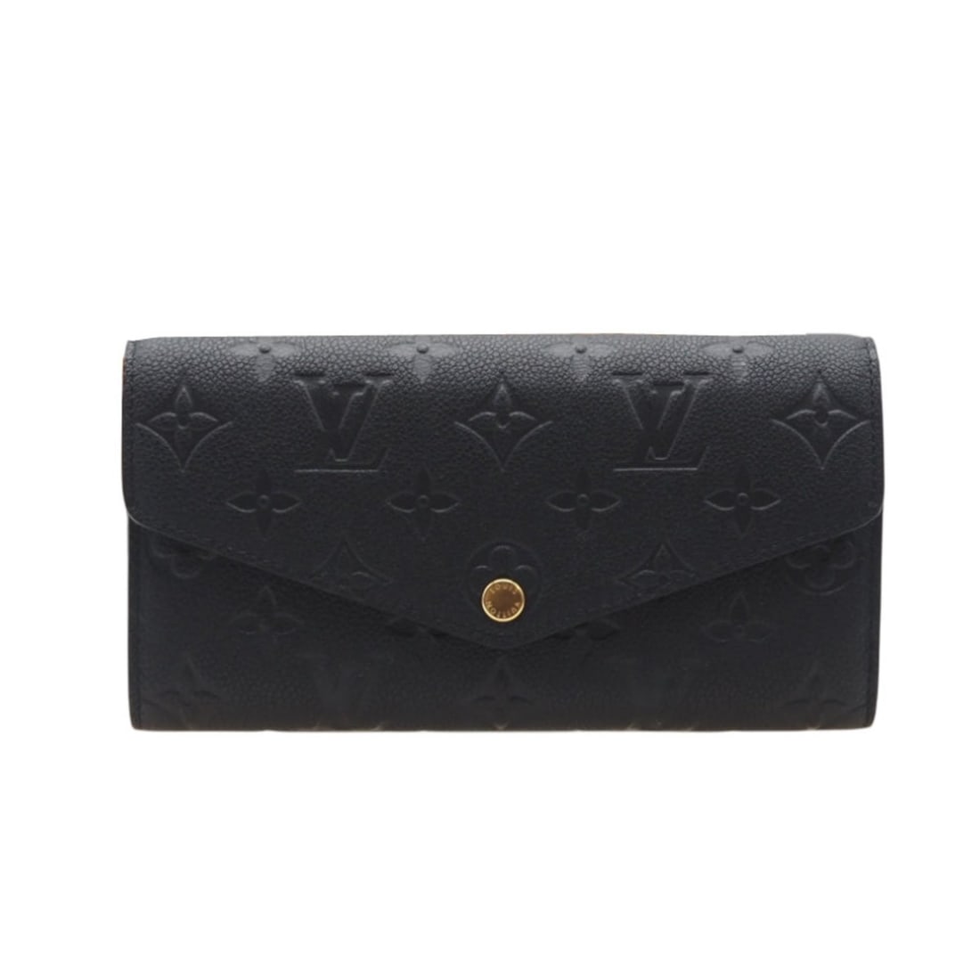 LOUIS VUITTON Empreinte Portefeuille Sarah M82257 Long Wallet in Black Calfskin Leather for Women: --- Catalog ---Category: SizeWeight: 193g / 6.8oz.Size (HxWxD): 10cm x 19cm x 2.5cm / 3.93'' x 7.48'' x 0.98''Category: DesignType: Long wallet (bi-fold)Color: BlackGender: WomenMaterial: Leather Leat
