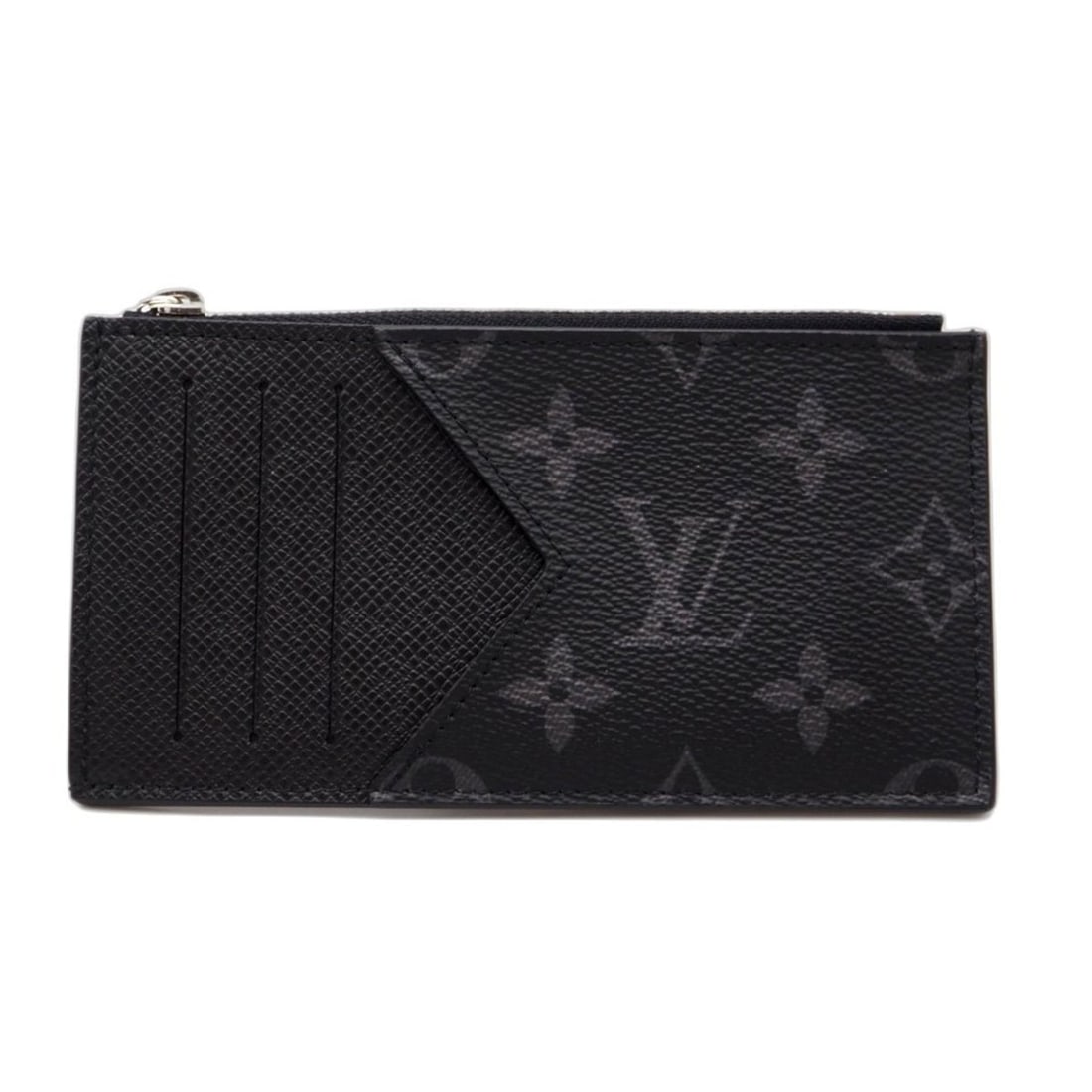 LOUIS VUITTON Eclipse Coin Card Holder Noir M30271 Case in Black and Gray Leather Coated Canvas for: --- Catalog ---Category: SizeWeight: 63g / 2.22oz.Size (HxWxD): 14.5cm x 8cm x 1cm / 5.7'' x 3.14'' x 0.39''Category: DesignType: Coin purse/coin caseColor: Black, GrayGender: MenClosure: ZipperMateri