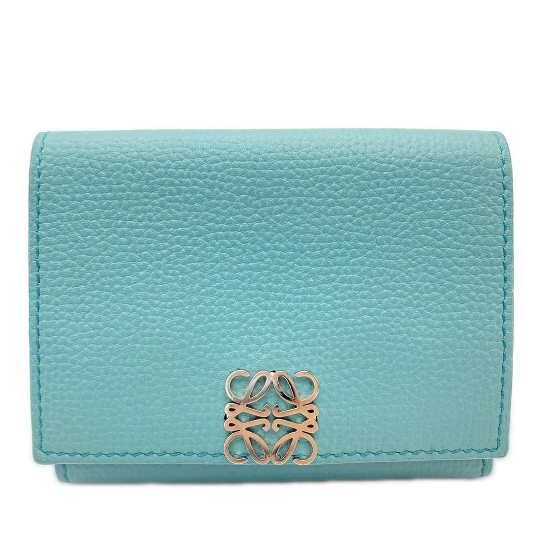 LOEWE Anagram Trifold Wallet C821TR2X02, Blue Calf Leather, Women's (1 of 16)