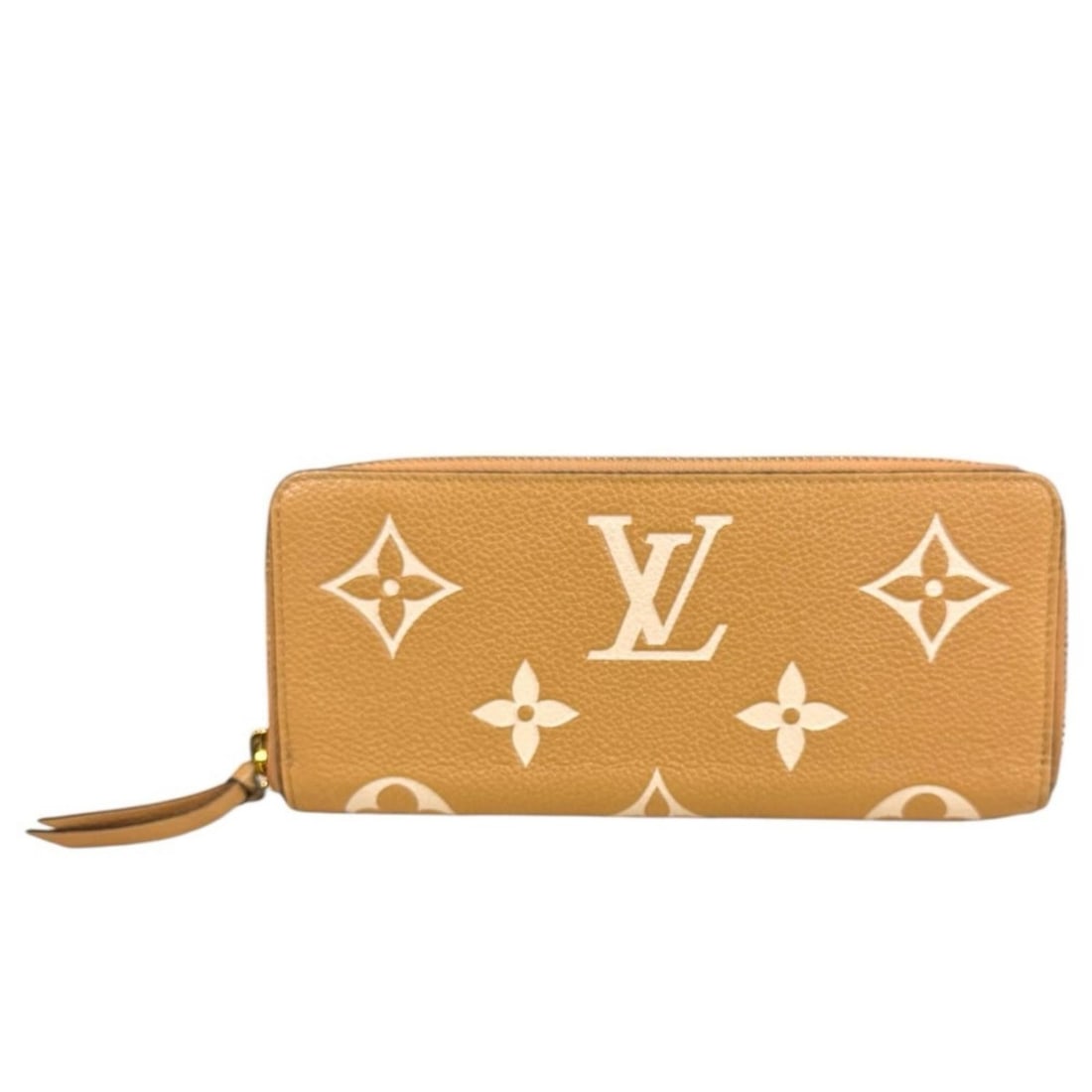 Pre-owned Louis Vuitton Portefeuille Clemence Two-Tone Monogram Empreinte Long Wallet, M81460,: --- Catalog ---Category: SizeWeight: 200g / 7.05oz.Size (HxWxD): 9cm x 19.5cm x 2cm / 3.54'' x 7.67'' x 0.78''Category: DesignType: Coin purse/coin caseColor: Beige, Galle, OrGender: WomenClosure: Ope