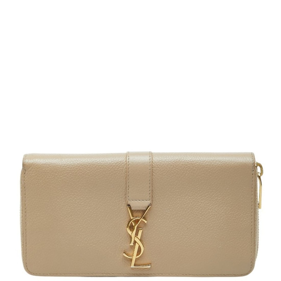 Saint Laurent YSL Logo Round Zip Wallet 414570 Beige Leather Women's SAINT LAURENT: --- Catalog ---Category: SizeSize (HxWxD): 10cm x 18.5cm x 2.2cm / 3.93'' x 7.28'' x 0.86''Category: DesignType: Long wallet (bi-fold)Color: BeigeGender: WomenMaterial: Leather Category: GeneralBrand: