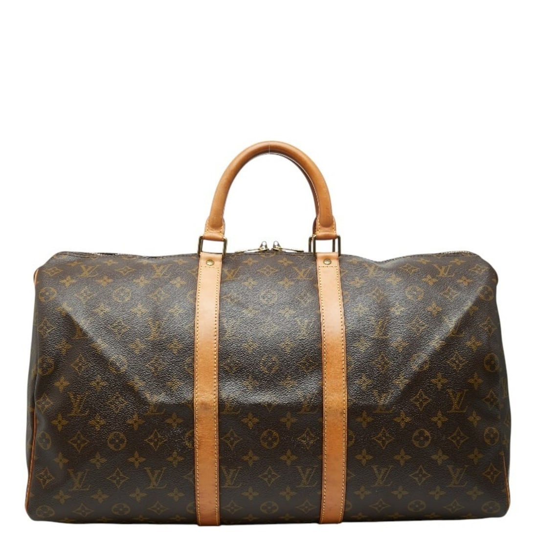 Louis Vuitton Monogram Keepall 50 Boston Bag, Travel, M41426, Brown Leather, Men's: --- Catalog ---Category: SizeSize (HxWxD): 28cm x 50cm x 22cm / 11.02'' x 19.68'' x 8.66''Category: DesignType: Boston bagColor: BrownGender: MenMaterial: PVC , Leather Category: GeneralLine: Monogram