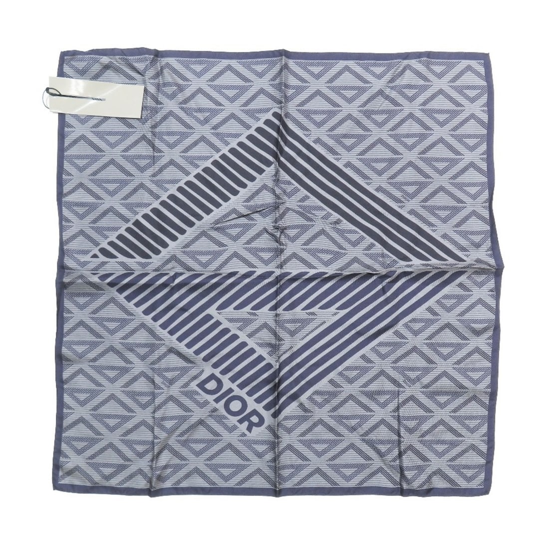 Christian Dior DIOR CD Diamond Logo All-Over Print Scarf/Shawl, 100% Silk, Gray/Navy, for Men and: --- Catalog ---Category: SizeSize (LxW): 54cm x 54cm / 21.25'' x 21.25''Category: DesignType: ScarfColor: Gray, NavyGender: Men,WomenMaterial: Silk Category: GeneralBrand: Christian DiorCountry of Ori