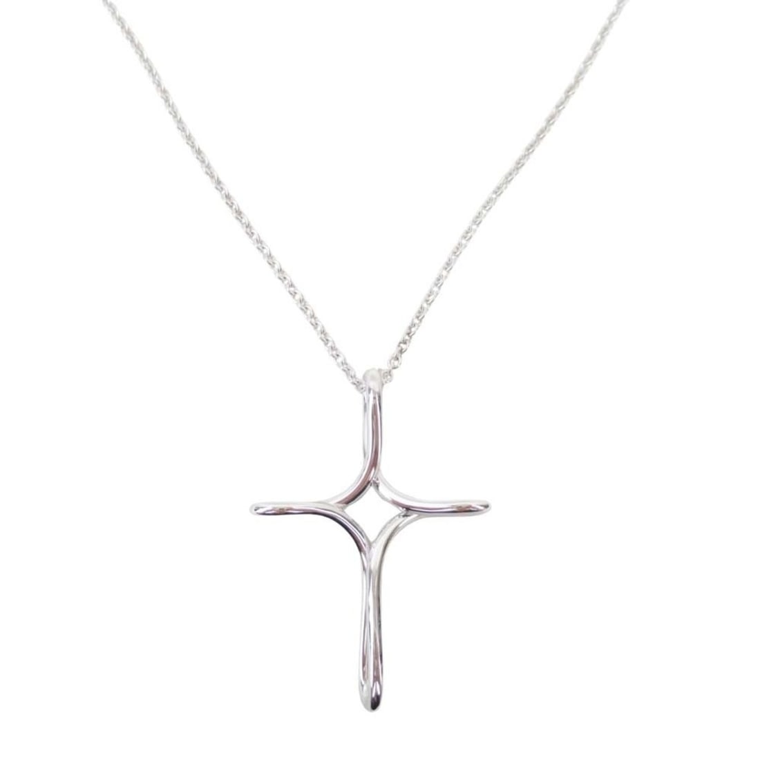 TIFFANY & Co. Tiffany Open Cross Necklace Pendant Infinity Accessory Silver Men's Women's (1 of 20)