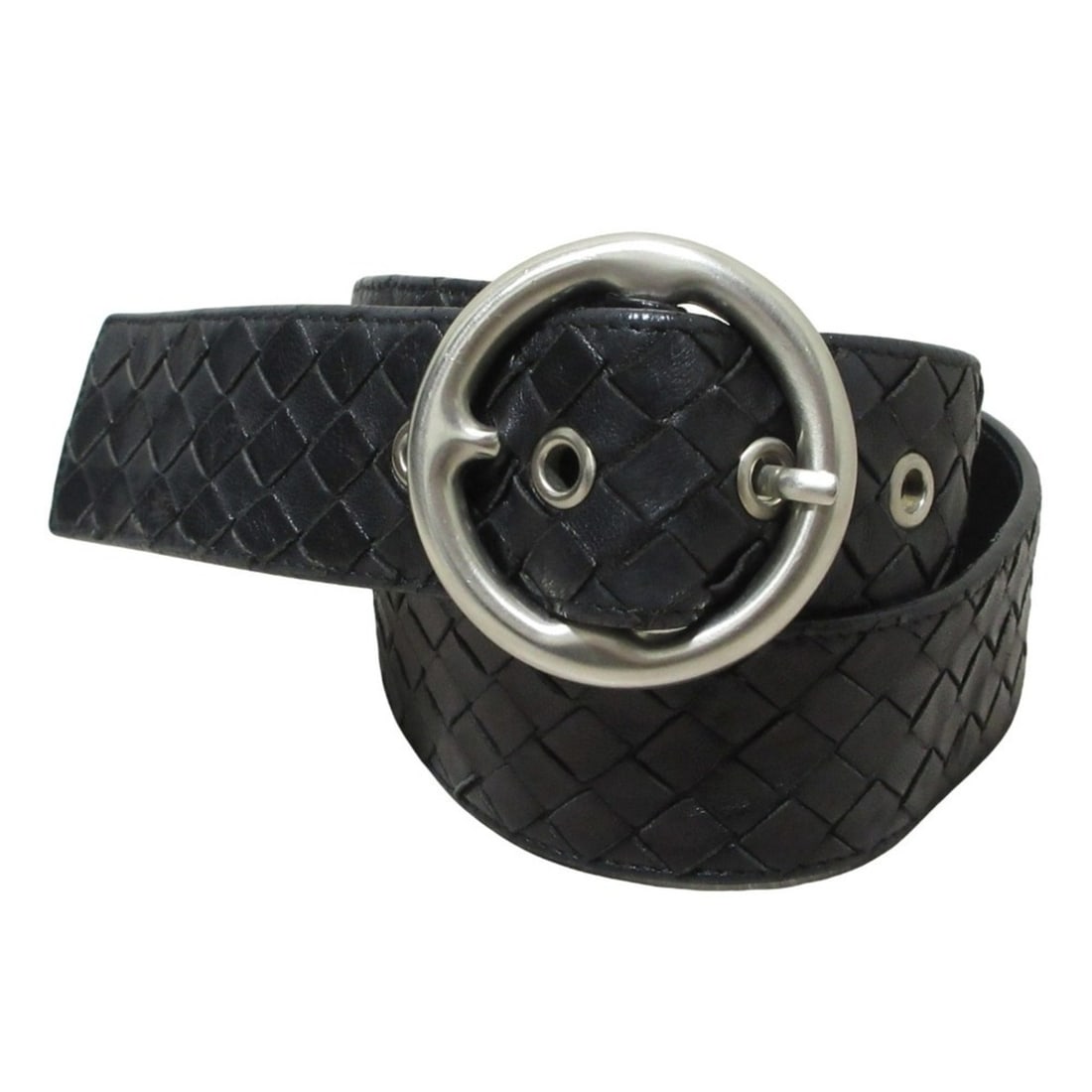 Bottega Veneta Intrecciato Leather Belt, 32 inches, 80cm, Black, Women's: --- Catalog ---Category: SizeLength: 74cm - 86cm / 29.13'' - 33.85''Category: DesignType: Standard beltColor: BlackGender: WomenMaterial (Strap): Leather Category: GeneralBrand: Bottega Veneta--- Item