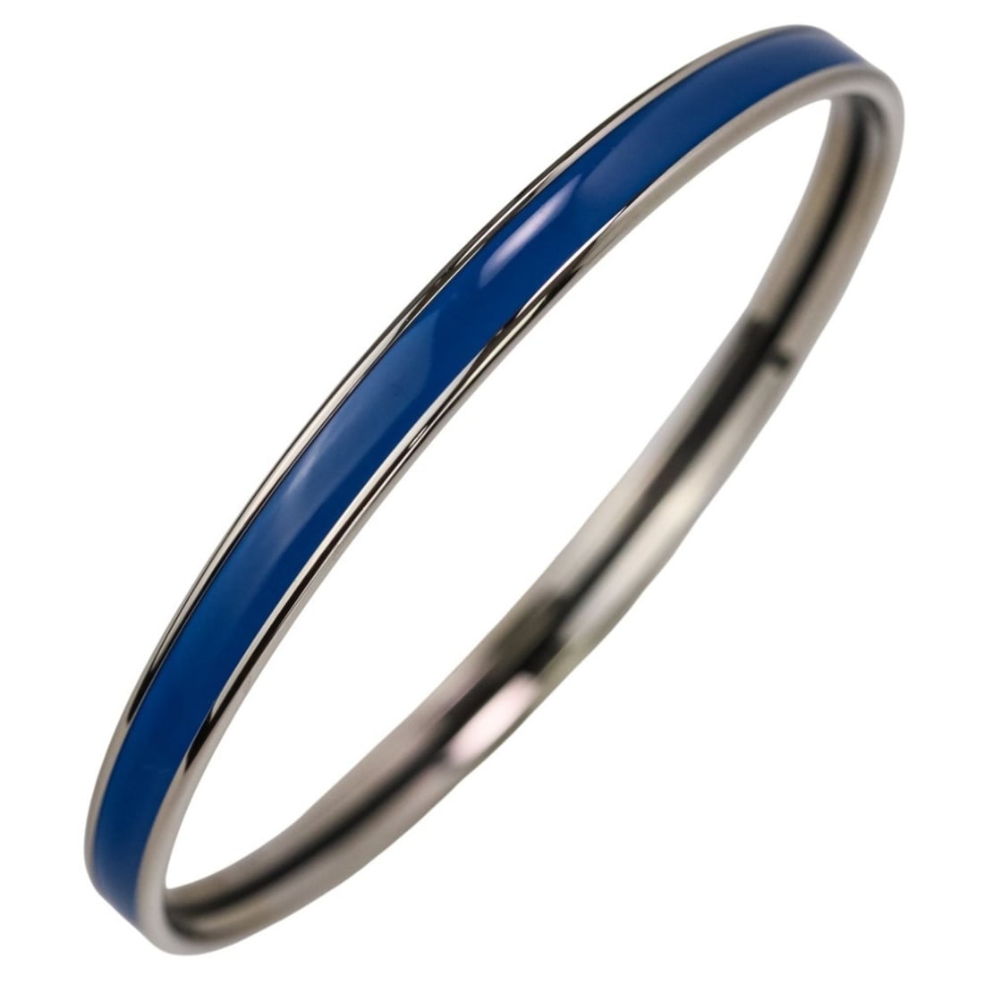 HERMES Uni Enamel Bracelet Bangle in Blue Silver for Women: --- Catalog ---Category: SizeLength: 20.5cm / 8.07''Category: DesignType: BangleColor: Blue, SilverGender: WomenMaterial: EnamelCategory: GeneralBrand: Hermes--- Item List ---Section: ConditionRanking