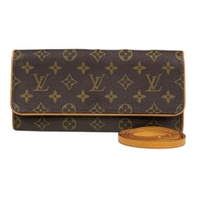 Pre-owned Louis Vuitton Pochette Twin GM Monogram Shoulder Bag in Canvas (M51852) Brown, Women's