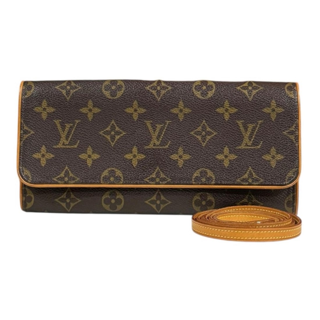 Pre-owned Louis Vuitton Pochette Twin GM Monogram Shoulder Bag in Canvas (M51852) Brown, Women's: --- Catalog ---Category: SizeWeight: 195g / 6.87oz.Strap Drop: 8cm / 3.14''Size (HxWxD): 11.5cm x 24cm x 3cm / 4.52'' x 9.44'' x 1.18''Strap Length: 108cm / 42.51''Category: DesignType: Pochette, Shou