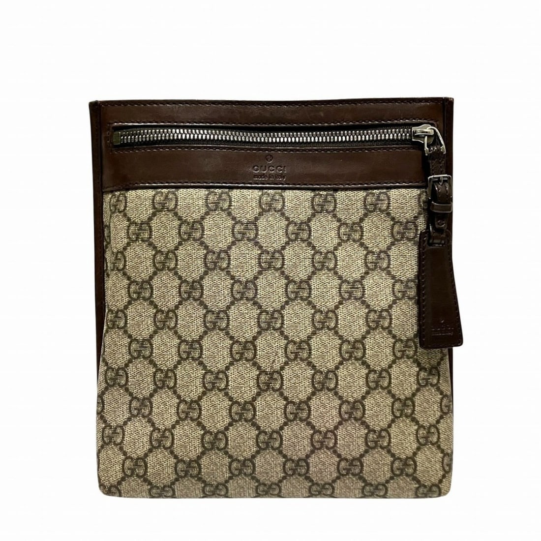Gucci GG Supreme Leather Shoulder Bag 92562 Free Shipping: --- Catalog ---Category: SizeSize (HxWxD): 23cm x 19cm x 5cm / 9.05'' x 7.48'' x 1.96''Category: DesignType: Shoulder bagColor: Beige, BrownGender: Women,MenMaterial: PVC , Leather Category: GeneralMP
