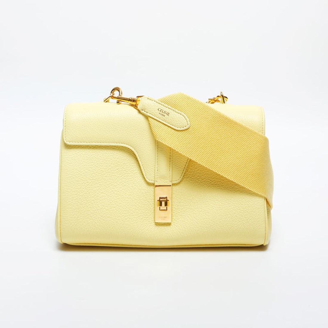 Celine Teen Soft 16 Leather Shoulder Bag, Yellow, WS20034: --- Catalog ---Category: SizeSize (HxWxD): 16cm x 24cm x 7cm / 6.29'' x 9.44'' x 2.75''Category: DesignType: Shoulder bagColor: YellowGender: WomenCategory: GeneralBrand: CelineCountry of Origin: