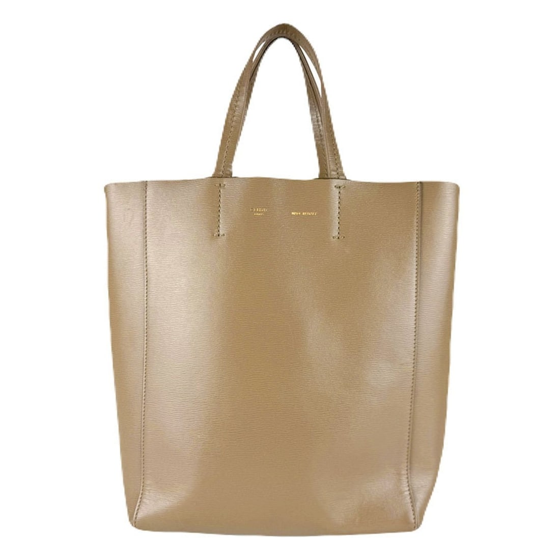 Celine Vertical Cabas Small Leather Shoulder Bag in Khaki Brown, Women's, Free Shipping, z8897 (1 of 13)