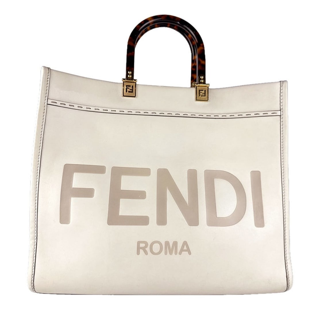 Fendi Sunshine Medium Handbag Shoulder Bag in Light Beige and Gold, Leather Plastic, Women's,: --- Catalog ---Category: SizeSize (HxWxD): 31cm x 36cm x 15cm / 12.2'' x 14.17'' x 5.9''Category: DesignType: Handbag, Shoulder bagColor: Light beigeGender: WomenMaterial: Leather , Plastic Category: