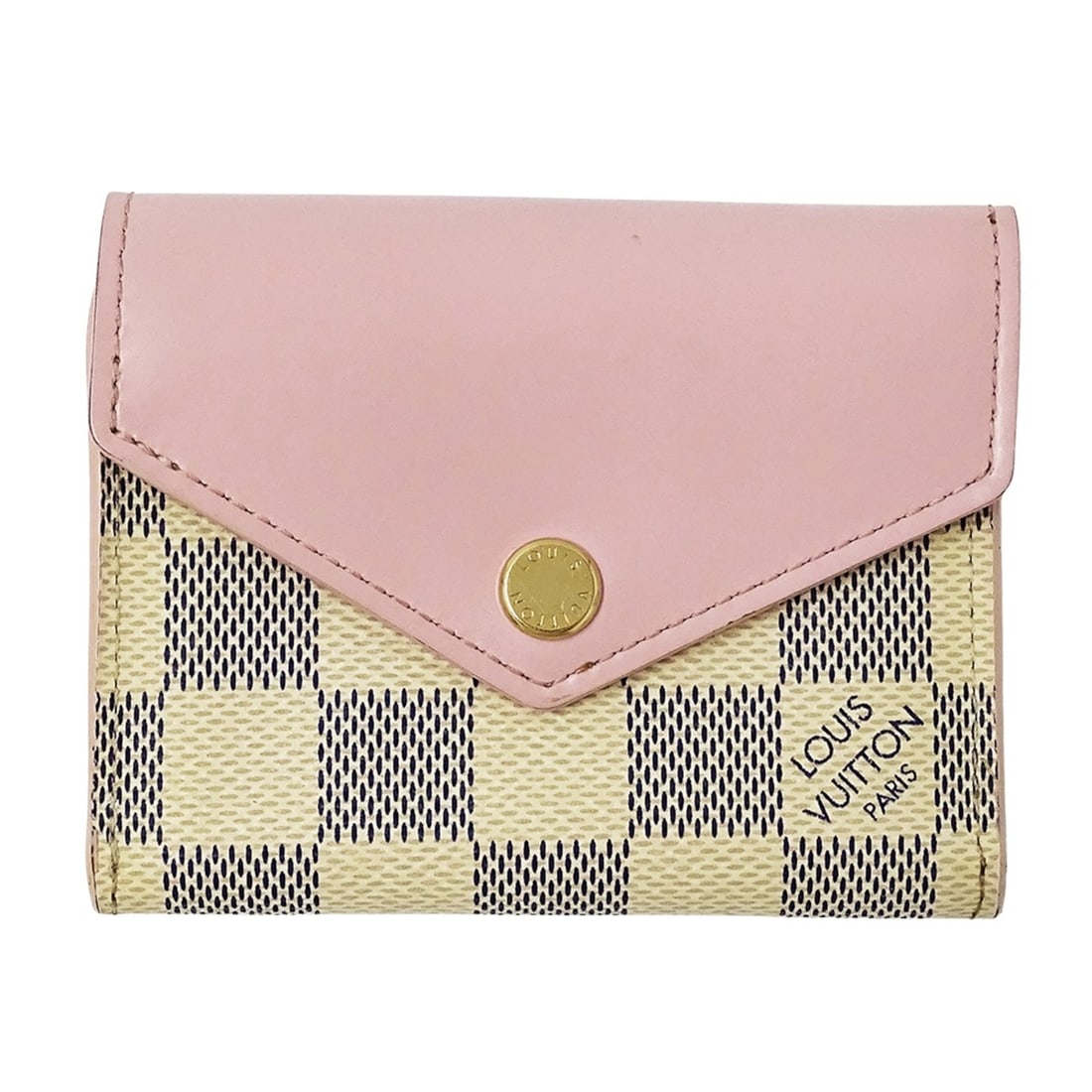 Louis Vuitton Damier Azur Tri-fold Wallet for Women, Portefeuille Zoe Rose Ballerine N60168, Pink: --- Catalog ---Category: SizeSize (HxWxD): 7.5cm x 10cm x 2cm / 2.95'' x 3.93'' x 0.78''Category: DesignType: Wallet (tri-fold)Color: Ivory, Rose ballerineGender: WomenMaterial: Damier Azur Category: