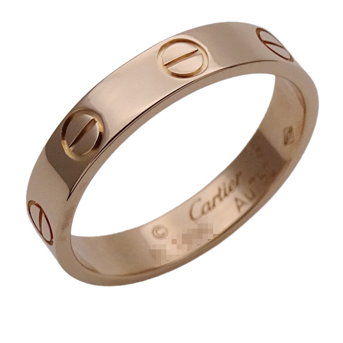 Cartier Mini Love Ring for Men and Women, 750PG Pink Gold, #51, Approx. 1 Count, Polished: --- Catalog ---Category: SizeUS Size: 6Brand Size: 51Category: DesignType: Band ringColor: Pink goldGender: Men,WomenMaterial: Pink gold (18K)Category: GeneralBrand: Cartier--- Item List ---Section: C
