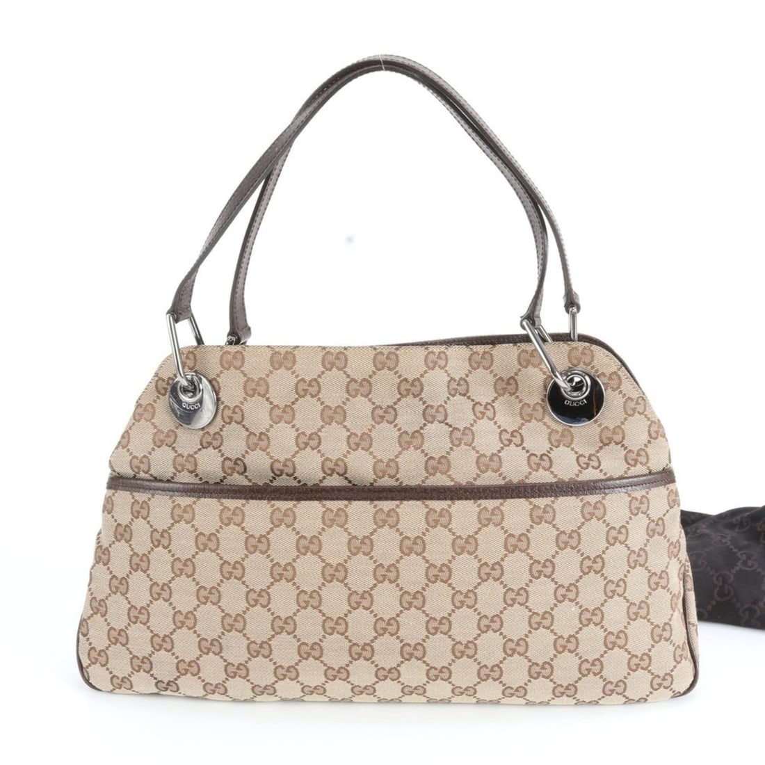 Gucci GG Canvas 121023 Leather Tote Bag Shoulder Handbag Brown Women's: --- Catalog ---Category: SizeSize (HxWxD): 23cm x 42cm x 6cm / 9.05'' x 16.53'' x 2.36''Category: DesignType: Handbag, Tote bagColor: BrownGender: WomenMaterial: Leather , Canvas Category: GeneralMPN: