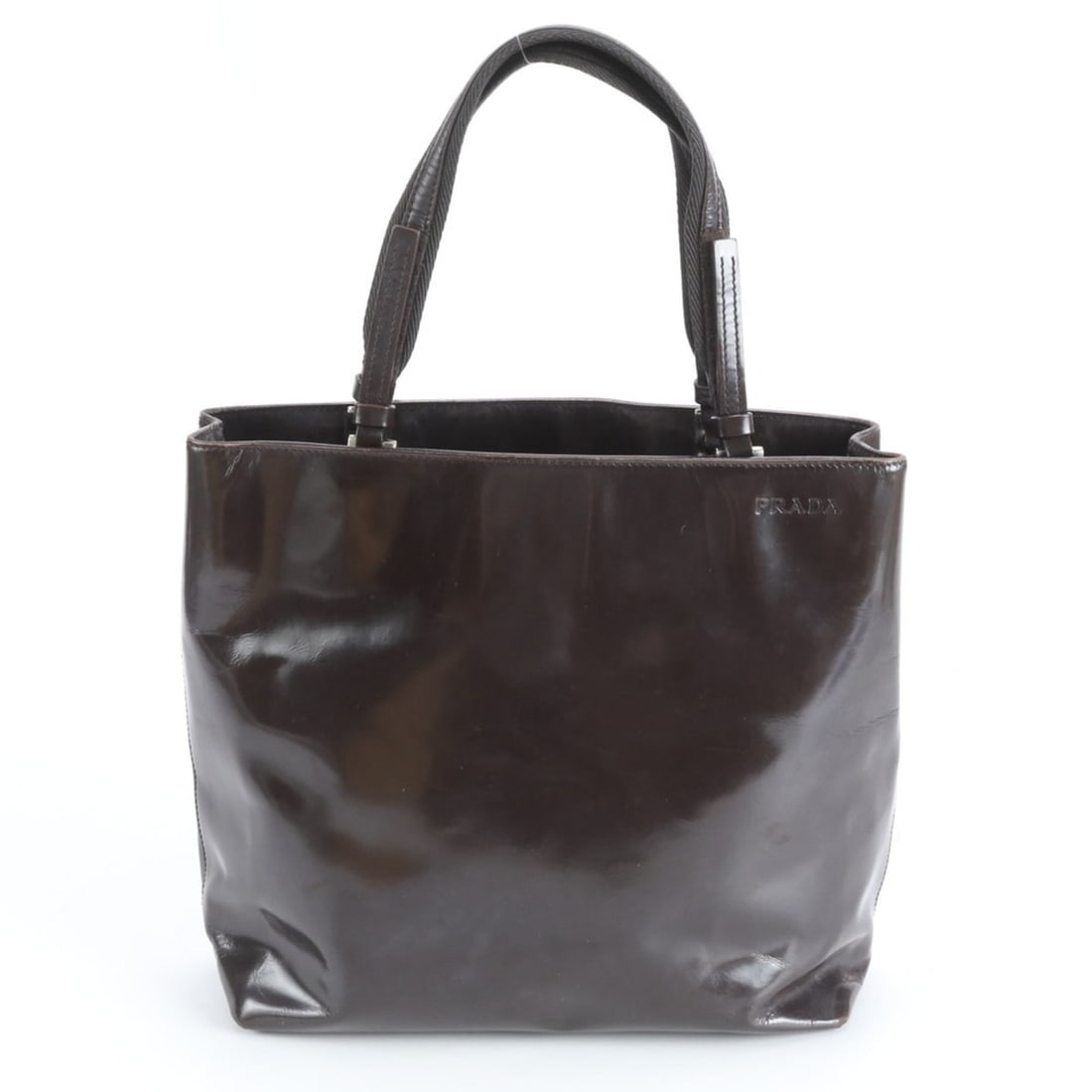 Prada Leather Tote Bag Shoulder Handbag Brown Brand Women's: --- Catalog ---Category: SizeSize (HxWxD): 24cm x 24cm x 9cm / 9.44'' x 9.44'' x 3.54''Category: DesignType: Handbag, Tote bagColor: BrownGender: WomenMaterial: Leather Category: GeneralBrand: PradaCo