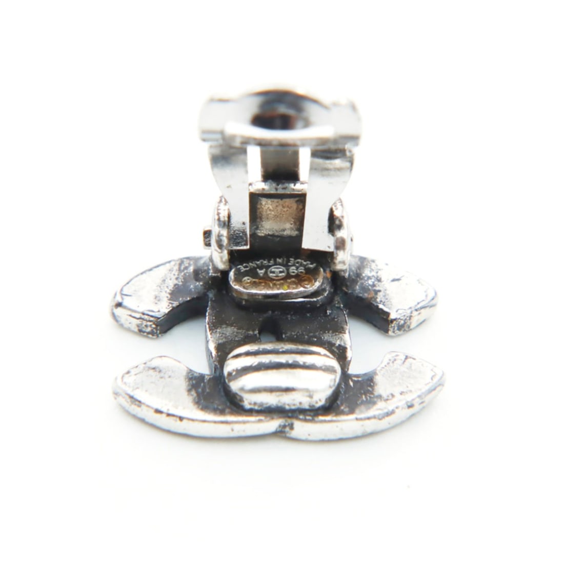 CHANEL Coco Mark Earrings, Silver, WS3588 - 7