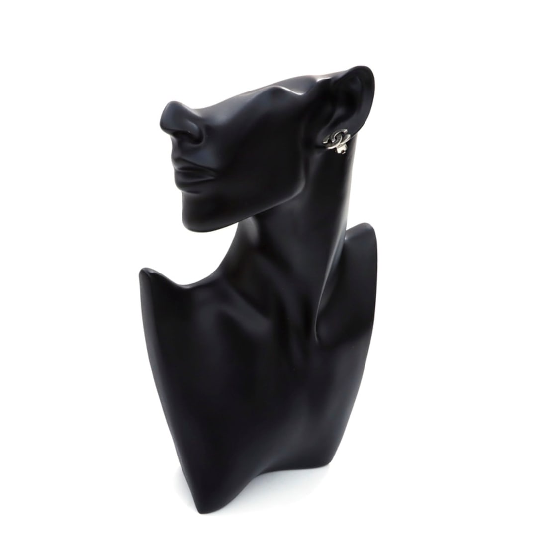 CHANEL Coco Mark Earrings, Silver, WS3588 - 8