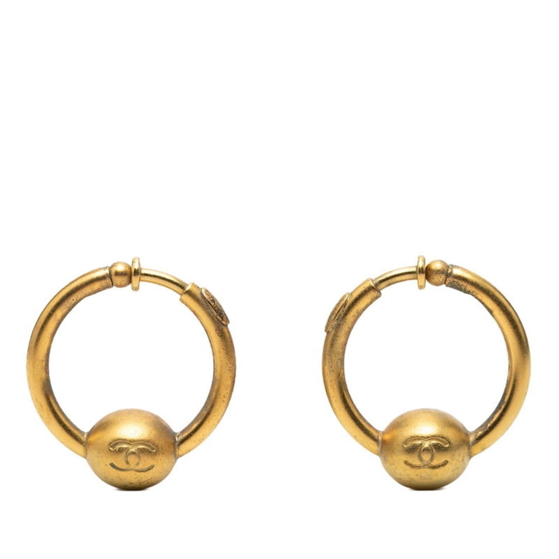 CHANEL Coco Mark Vintage Hoop Earrings, Gold Plated, Women's: --- Catalog ---Category: SizeSize (HxWxD): 35.40mm x 14.00mm / 1.39'' x 0.55''Category: DesignType: Clip earringsColor: GoldGender: WomenCategory: GeneralBrand: Chanel--- Item List ---Section: Conditi