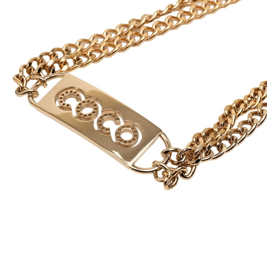 Chanel COCO logo chain belt, gold plated, women's, CHANEL: --- Catalog ---Category: SizeWidth: 2cm / 0.78''Length: 83cm / 32.67''Category: DesignType: Chain beltColor: GoldGender: WomenCategory: GeneralBrand: Chanel--- Item List ---Section: ConditionRanking: