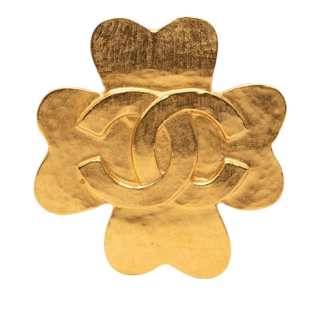 CHANEL Coco Mark Vintage Clover Motif Brooch, Gold Plated, Women's: --- Catalog ---Category: SizeSize (HxWxD): 46cm x 42.9cm / 18.11'' x 16.88''Category: DesignType: BroochColor: GoldGender: WomenCategory: GeneralBrand: Chanel--- Item List ---Section: ConditionRanking