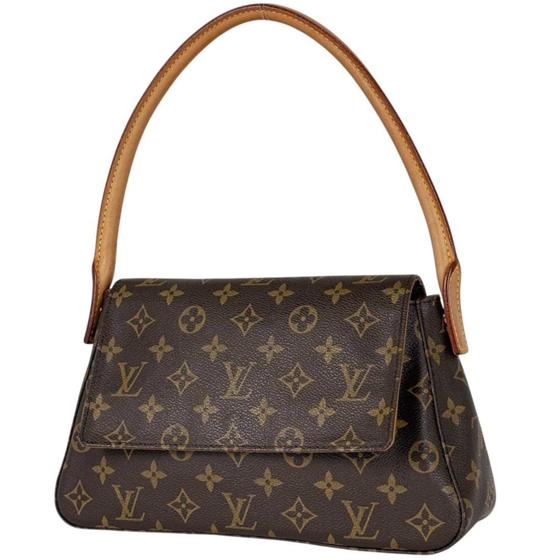 Louis Vuitton Mini Looping Shoulder Bag, Monogram Brown, M51147, Women's: --- Catalog ---Category: SizeSize (HxWxD): 17cm x 28cm x 9cm / 6.69'' x 11.02'' x 3.54''Category: DesignType: Handbag, Shoulder bagColor: BrownGender: WomenMaterial: Monogram Category: GeneralBrand: L