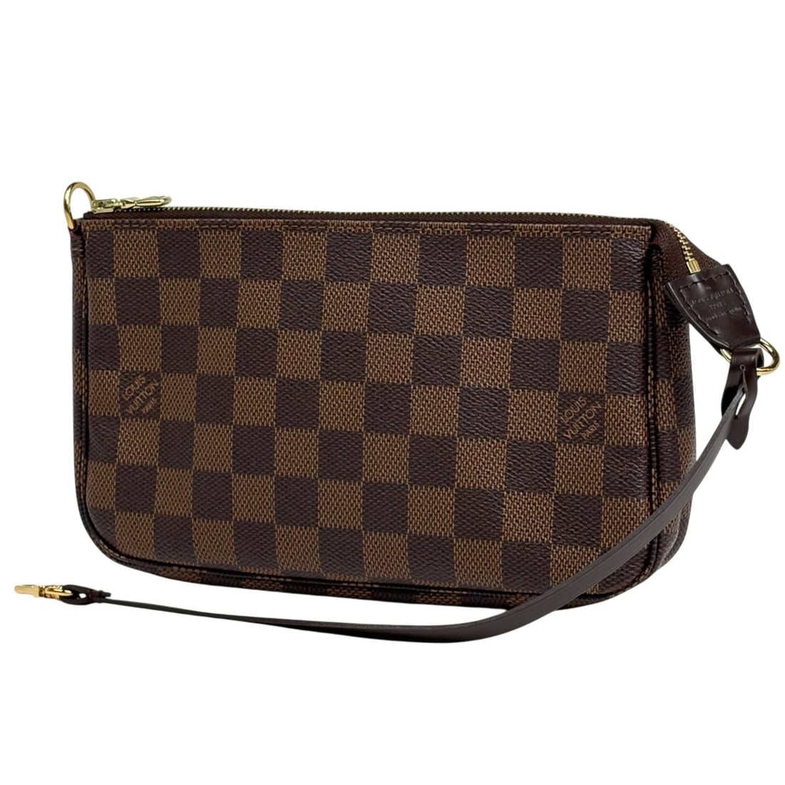 Louis Vuitton Pochette Accessoires Makeup Cosmetics Accessory Pouch Damier Brown N51985 Women's: --- Catalog ---Category: SizeSize (HxWxD): 12cm x 21cm x 4cm / 4.72'' x 8.26'' x 1.57''Category: DesignType: Pochette, PouchColor: BrownGender: WomenMaterial: Damier Canvas Category: GeneralBrand: Lou