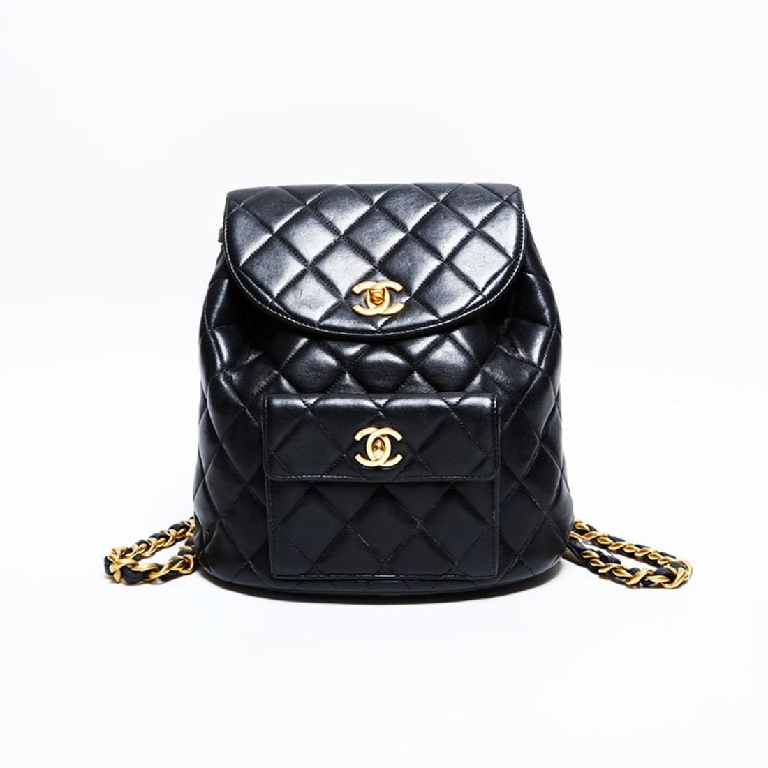 CHANEL Lambskin Matelasse Chain Mini Backpack/Daypack, Black, WS22897: --- Catalog ---Category: SizeSize (HxWxD): 25cm x 22cm x 10cm / 9.84'' x 8.66'' x 3.93''Category: DesignType: BackpackColor: BlackGender: WomenCategory: GeneralBrand: ChanelCountry of Origin: France--