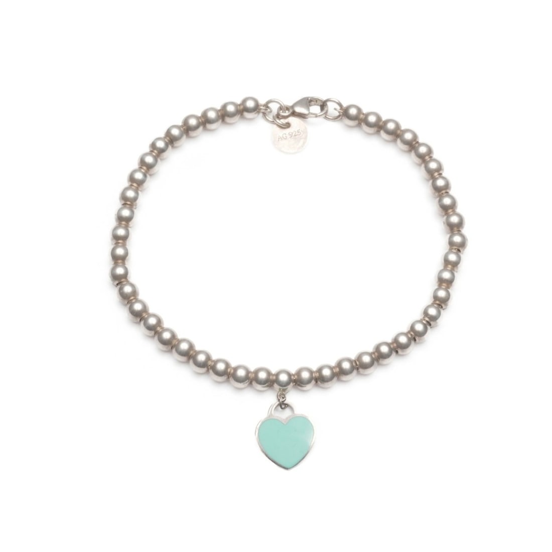 Tiffany & Co. 925 Return to Heart Bead Bracelet in Silver WS23972: --- Catalog ---Category: DesignType: Charm braceletColor: SilverGender: WomenCategory: GeneralBrand: TiffanyCountry of Origin: USA--- Item List ---Section: ConditionRanking: Rank A Used - A few traces