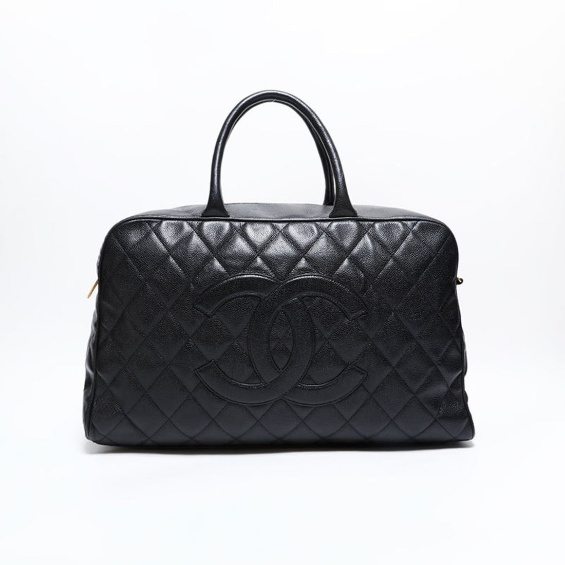 CHANEL Caviar Leather Matelasse Boston Bag, Black, WS22854 (1 of 13)