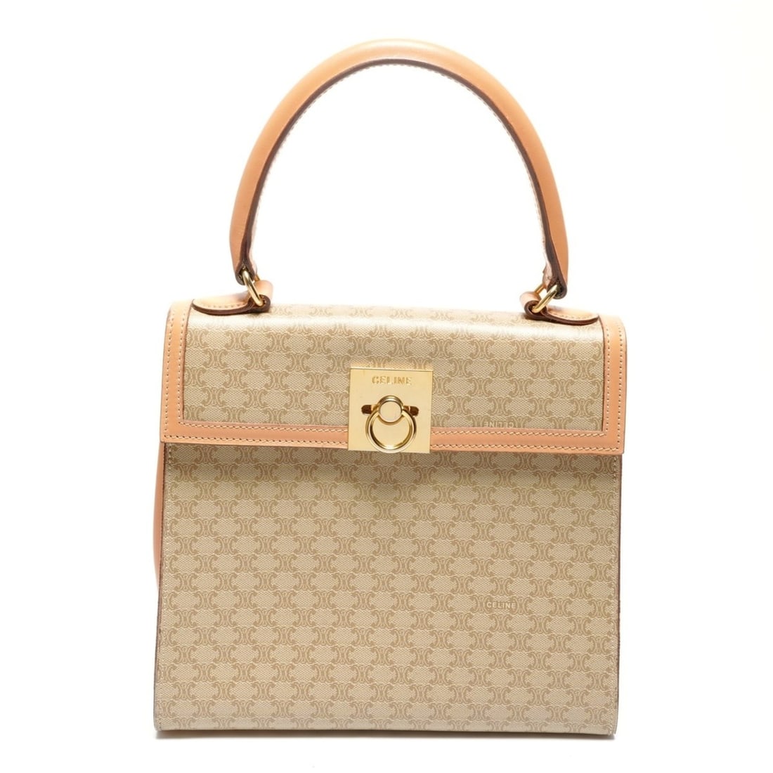 Celine Macadam Top Handle 2-Way Handbag, Beige, WS26811 (1 of 12)