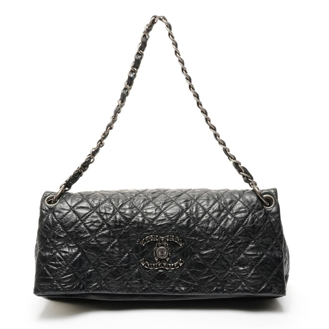 CHANEL One-Shoulder Leather Chain Flap Shoulder Bag, Black, 13 Series, 2009-2010, WS27358 (1 of 14)