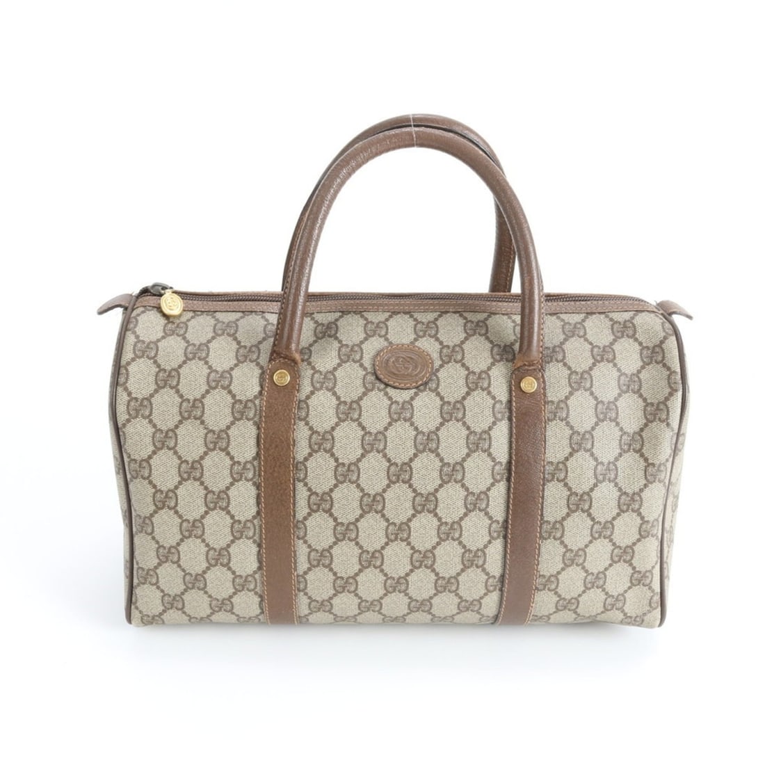 Gucci GG Supreme Mini Boston Leather Handbag Tote Bag Brown Women's: --- Catalog ---Category: SizeSize (HxWxD): 18cm x 34cm x 14cm / 7.08'' x 13.38'' x 5.51''Category: DesignType: Handbag, Tote bagColor: BrownGender: WomenMaterial: Leather , Coated canvas Category: Gen