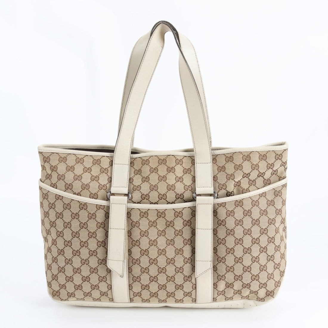 Gucci GG Canvas 153238 Leather Tote Bag Shoulder Handbag Beige Women's: --- Catalog ---Category: SizeSize (HxWxD): 28cm x 40cm x 10cm / 11.02'' x 15.74'' x 3.93''Category: DesignType: Handbag, Tote bagColor: BeigeGender: WomenMaterial: Leather , Canvas Category: GeneralMP