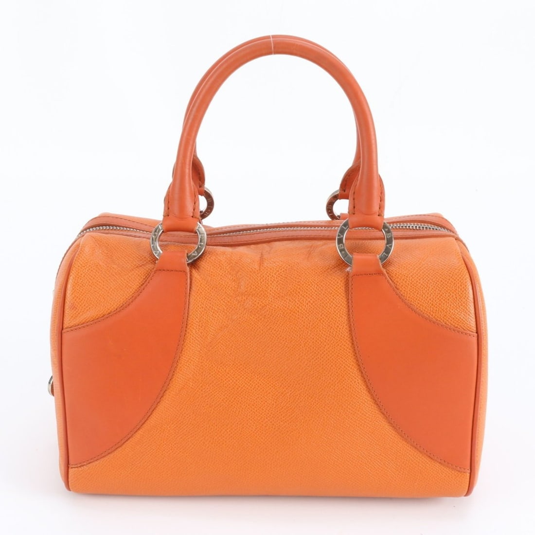 Bvlgari Mini Boston Orange Leather Handbag Tote Bag for Women: --- Catalog ---Category: SizeSize (HxWxD): 16cm x 26cm x 15cm / 6.29'' x 10.23'' x 5.9''Category: DesignType: Handbag, Tote bagColor: OrangeGender: WomenMaterial: Leather Category: GeneralBrand: Bvlga