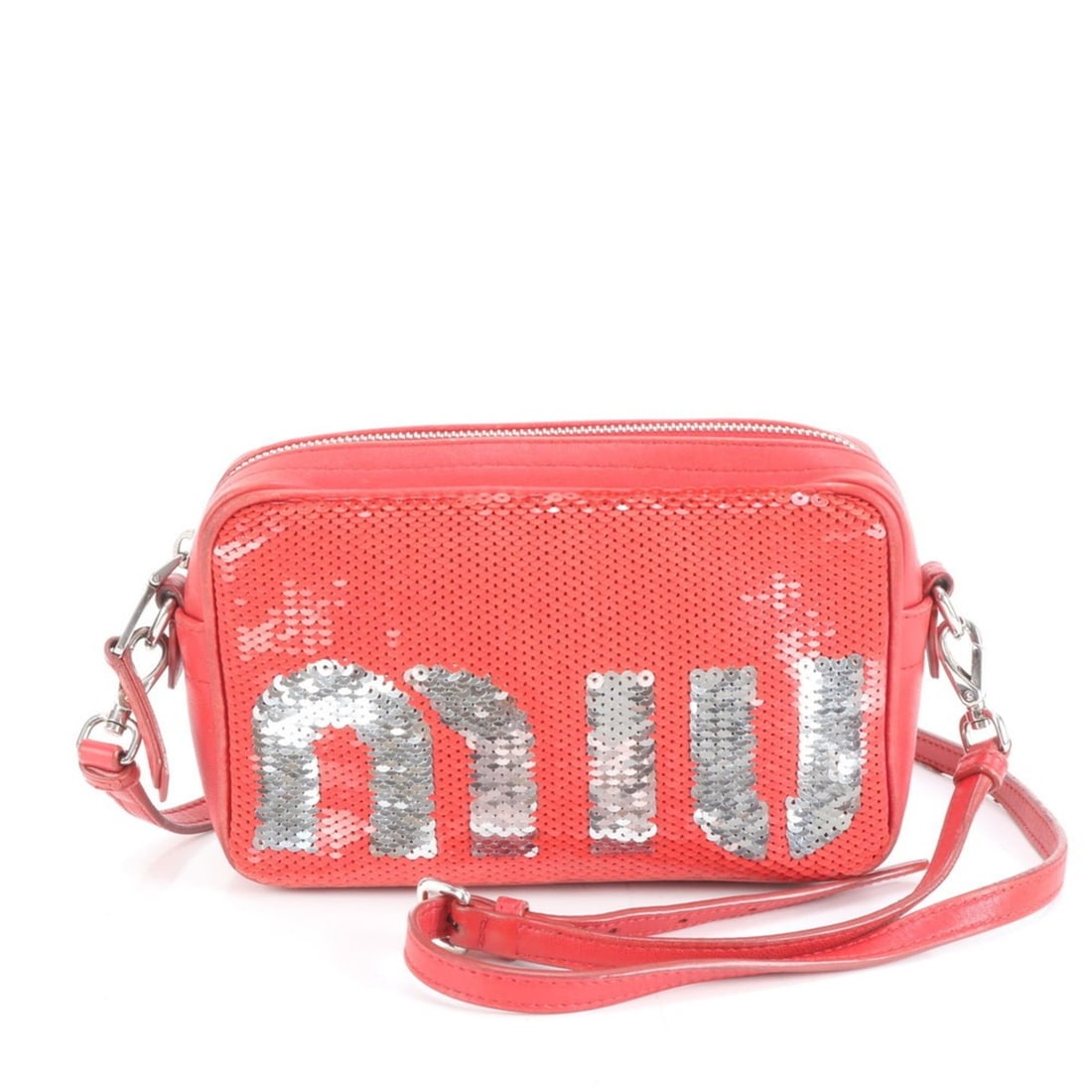 Miu Miu Miu logo sequin leather shoulder bag, crossbody handbag, tote bag for women (1 of 11)