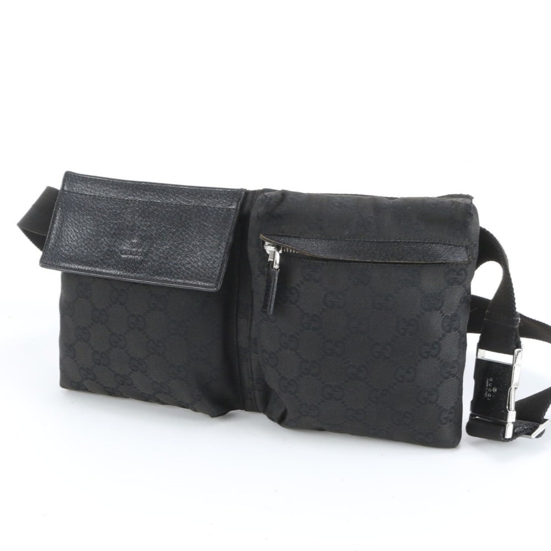 Gucci GG Canvas 28566 Leather Body Bag Waist Pouch Shoulder for Men: --- Catalog ---Category: SizeSize (HxWxD): 15cm x 28cm x 2cm / 5.9'' x 11.02'' x 0.78''Category: DesignType: Pouch, Sling bagColor: BlackGender: MenMaterial: Leather , Canvas Category: GeneralMPN: 285