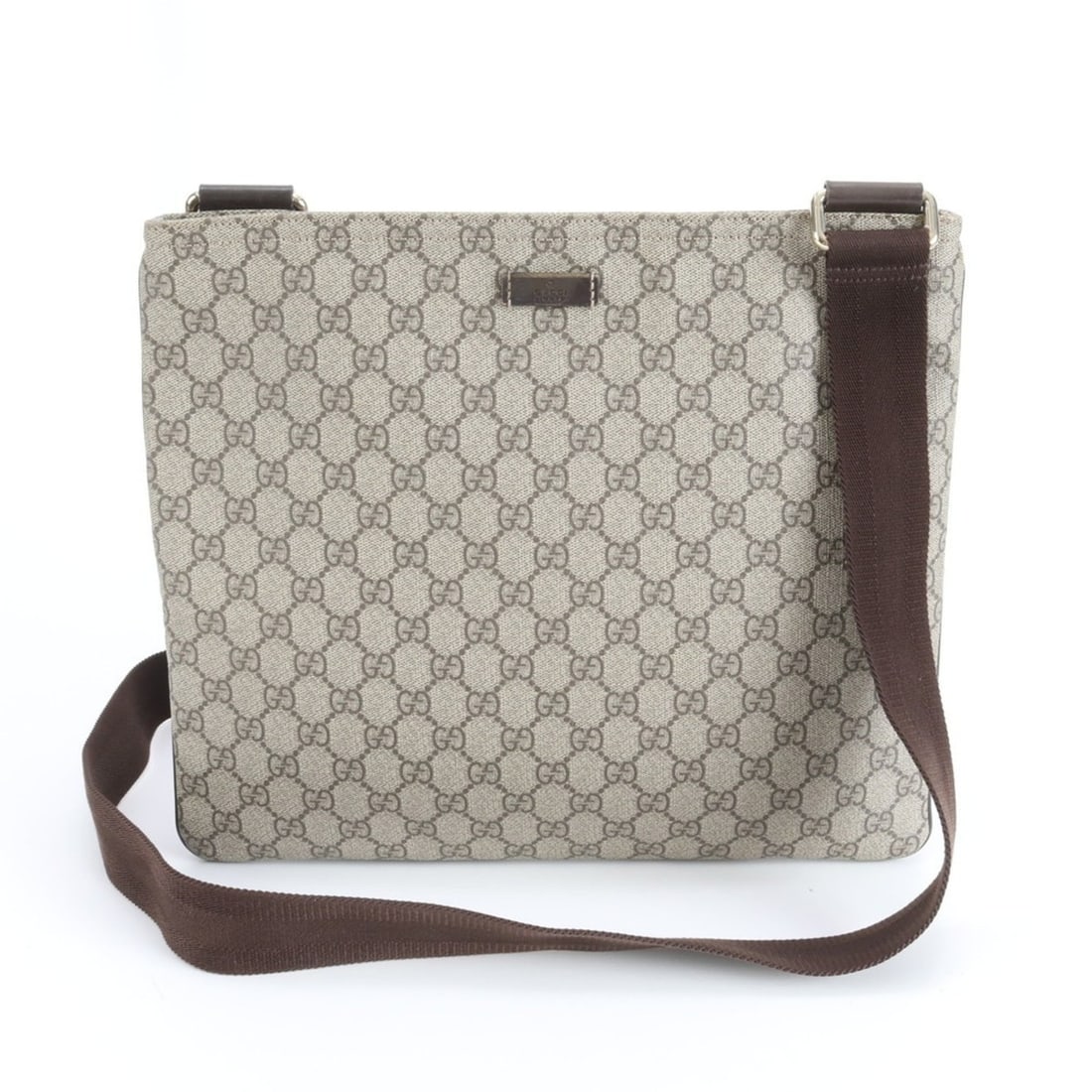 Gucci GG Supreme 201446 Leather Shoulder Bag/Messenger Bag Brown Men's: --- Catalog ---Category: SizeSize (HxWxD): 30cm x 34cm x 2cm / 11.81'' x 13.38'' x 0.78''Category: DesignType: Messenger bag, Shoulder bagColor: BrownGender: MenMaterial: Leather , Coated canvas Categ