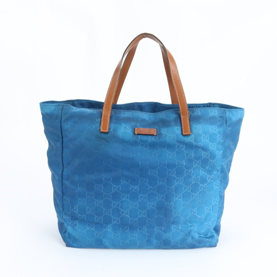 Gucci GG Nylon Blue Leather Tote Bag Shoulder Handbag Women's 282439: --- Catalog ---Category: SizeSize (HxWxD): 29cm x 30cm x 14cm / 11.41'' x 11.81'' x 5.51''Category: DesignType: Handbag, Tote bagColor: BlueGender: WomenMaterial: Nylon , Leather Category: GeneralMPN: