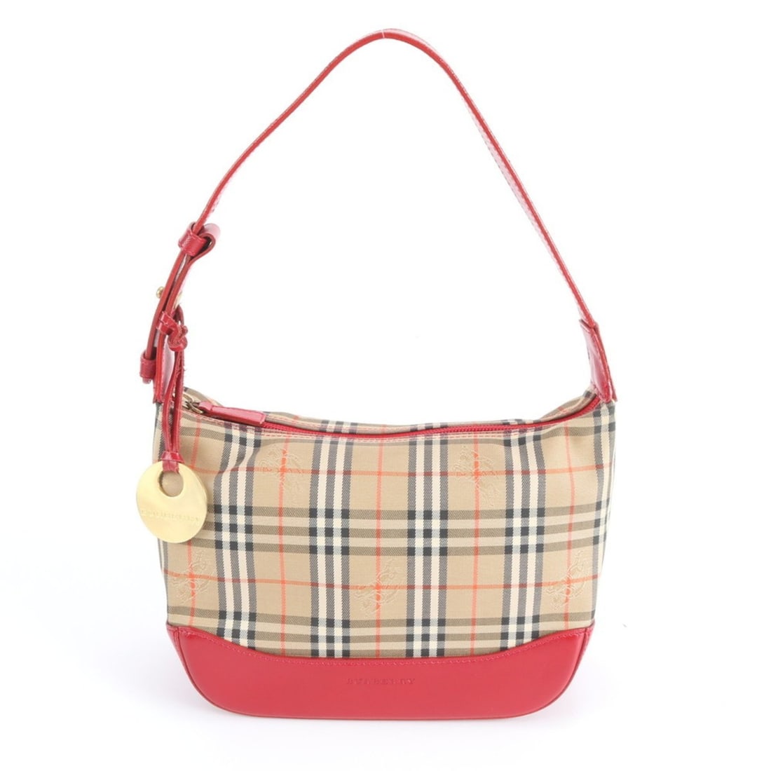 Burberry Nova Check Leather Canvas One-Shoulder Bag Handbag for Women: --- Catalog ---Category: SizeSize (HxWxD): 15cm x 20cm x 9cm / 5.9'' x 7.87'' x 3.54''Strap Length: 46cm / 18.11''Category: DesignType: Handbag, Shoulder bagColor: Beige, Red colorGender: WomenMateria