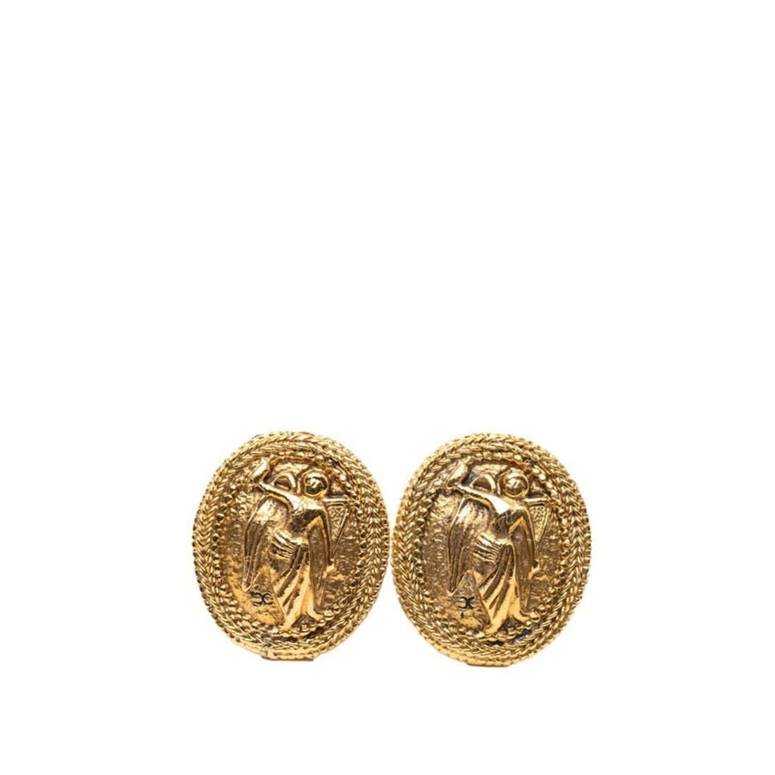 CHANEL Angel Coco Mark Earrings, Gold Plated, Women's: --- Catalog ---Category: SizeSize (HxWxD): 31.00mm x 26.80mm / 1.22'' x 1.06''Category: DesignType: Clip earringsColor: GoldGender: WomenCategory: GeneralBrand: Chanel--- Item List ---Section: Conditi