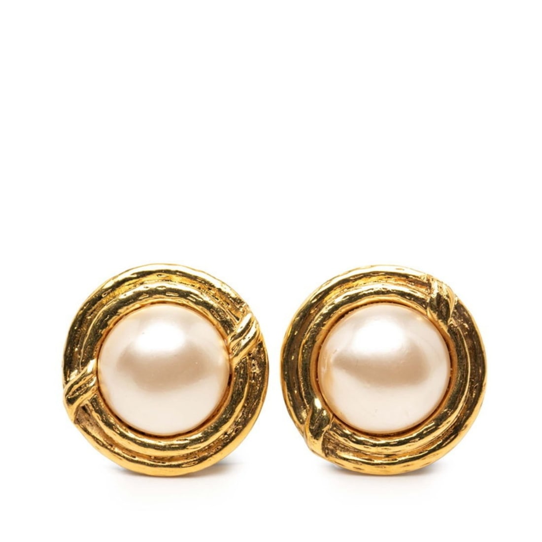 CHANEL Vintage Pearl Earrings, Gold Plated, Women's (1 of 15)