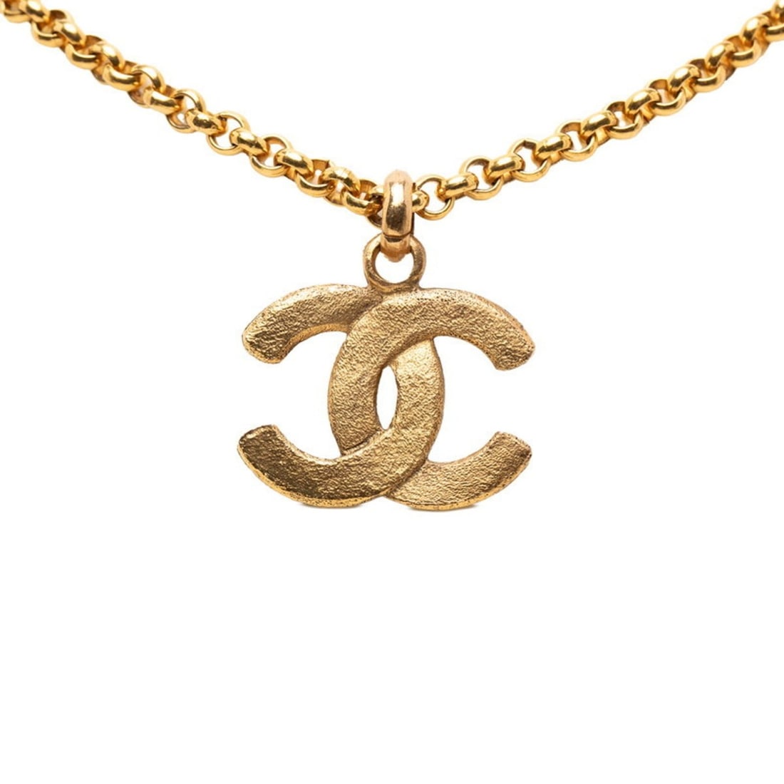 CHANEL Coco Mark Vintage Necklace Gold Plated Women's: --- Catalog ---Category: SizePendant Size: 29.9mm x 39.7mm / 1.17'' x 1.56''Neck Circumference: 59.5 cm / 23.42''Category: DesignColor: GoldGender: WomenSeason: VintageNecklace Type: NecklaceCategory: