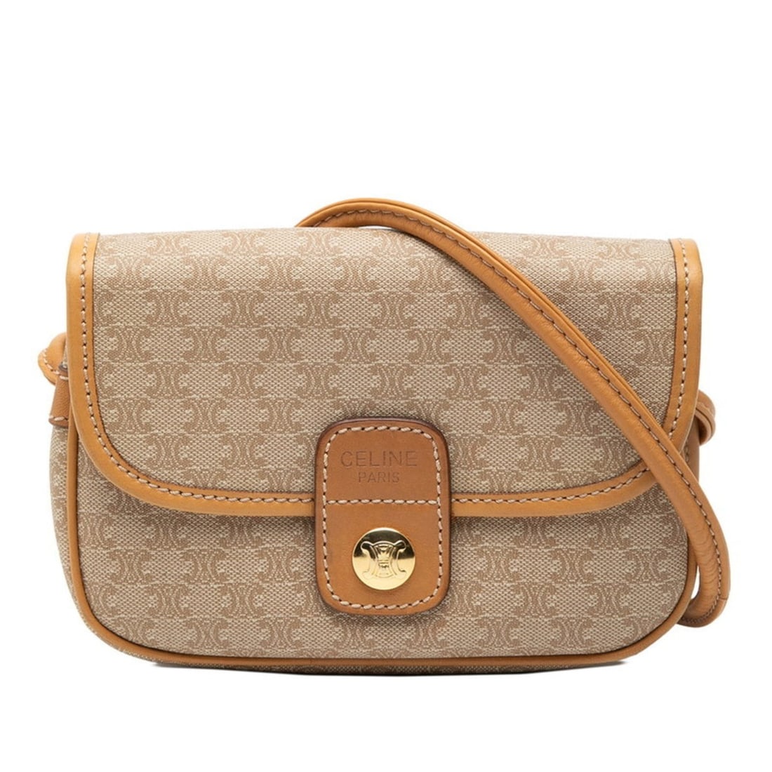 Celine Macadam Crossbody Shoulder Bag Mini Pochette Beige Leather Women's CELINE: --- Catalog ---Category: SizeSize (HxWxD): 11cm x 16cm x 5.5cm / 4.33'' x 6.29'' x 2.16''Category: DesignType: Pochette, Shoulder bagColor: BeigeGender: WomenMaterial: PVC , Leather Category: GeneralB