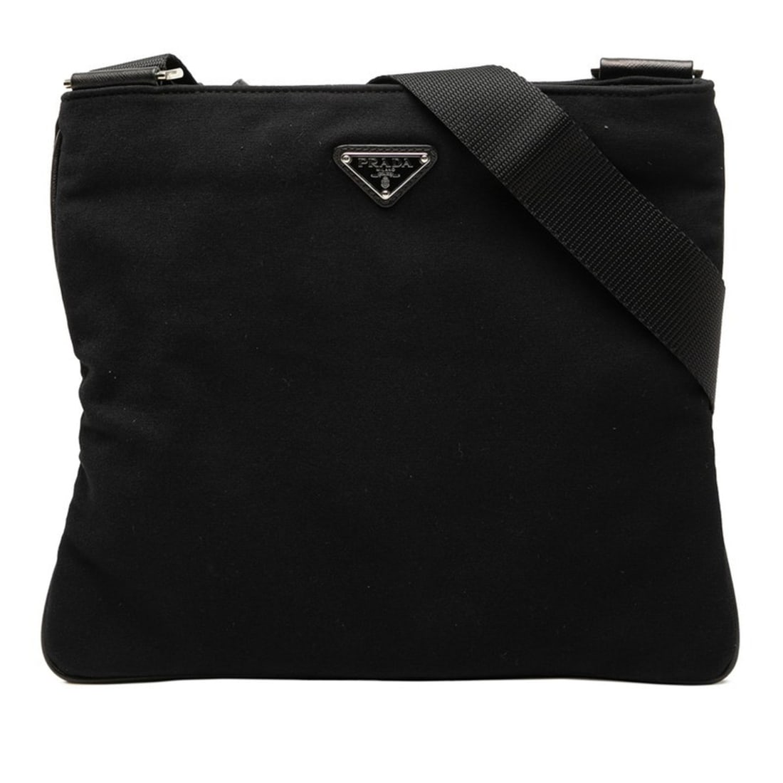 Prada Triangle Logo Plate Crossbody Shoulder Bag Black Canvas Women's PRADA: --- Catalog ---Category: SizeSize (HxWxD): 26cm x 30cm x 2cm / 10.23'' x 11.81'' x 0.78''Category: DesignType: Shoulder bagColor: BlackGender: WomenMaterial: Canvas Category: GeneralBrand: Prada--- It