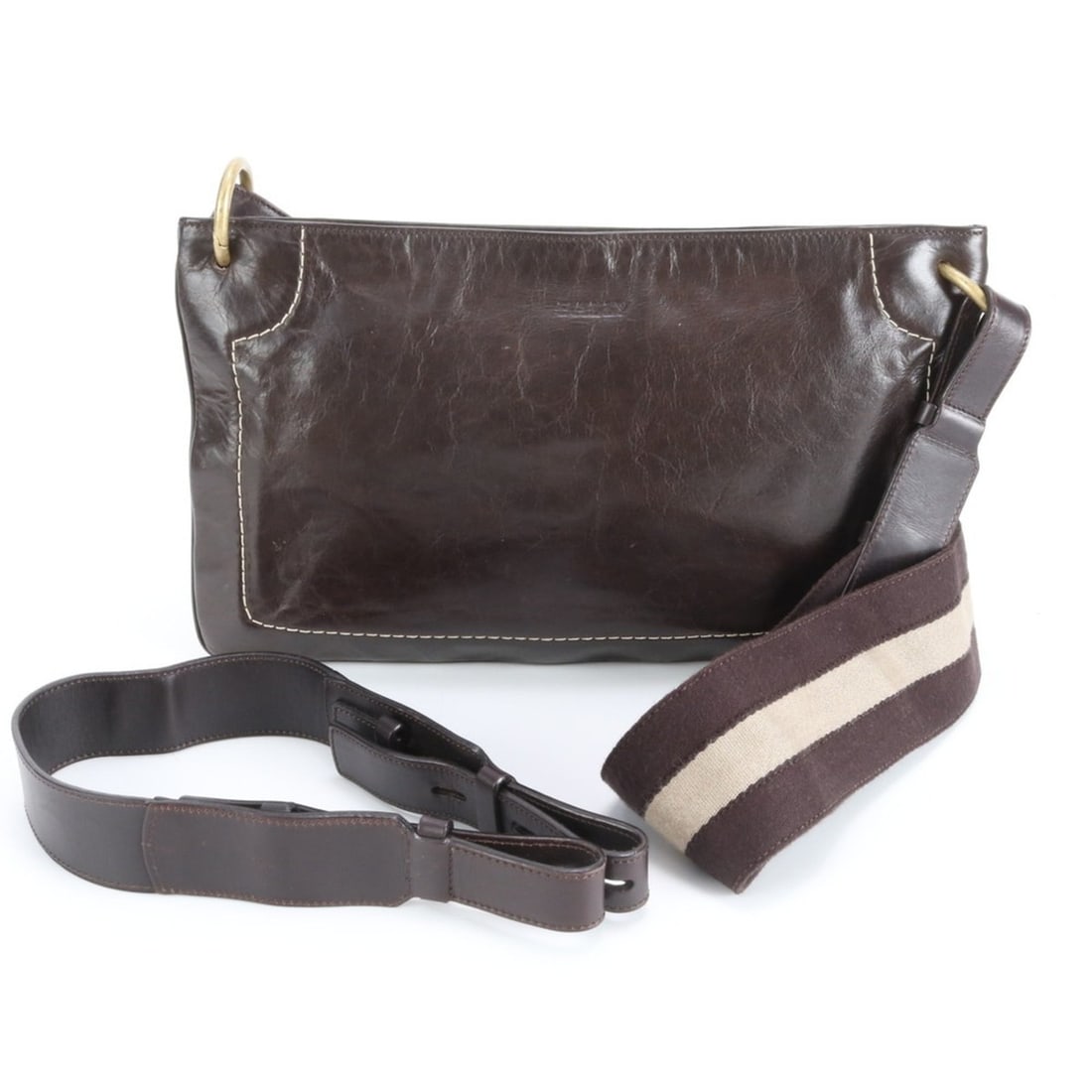 Bally Trainspotting Leather Shoulder Bag/Messenger Bag for Men: --- Catalog ---Category: SizeSize (HxWxD): 21cm x 35cm x 1cm / 8.26'' x 13.77'' x 0.39''Category: DesignType: Messenger bag, Shoulder bagColor: BrownGender: MenMaterial: Leather Category: GeneralBrand