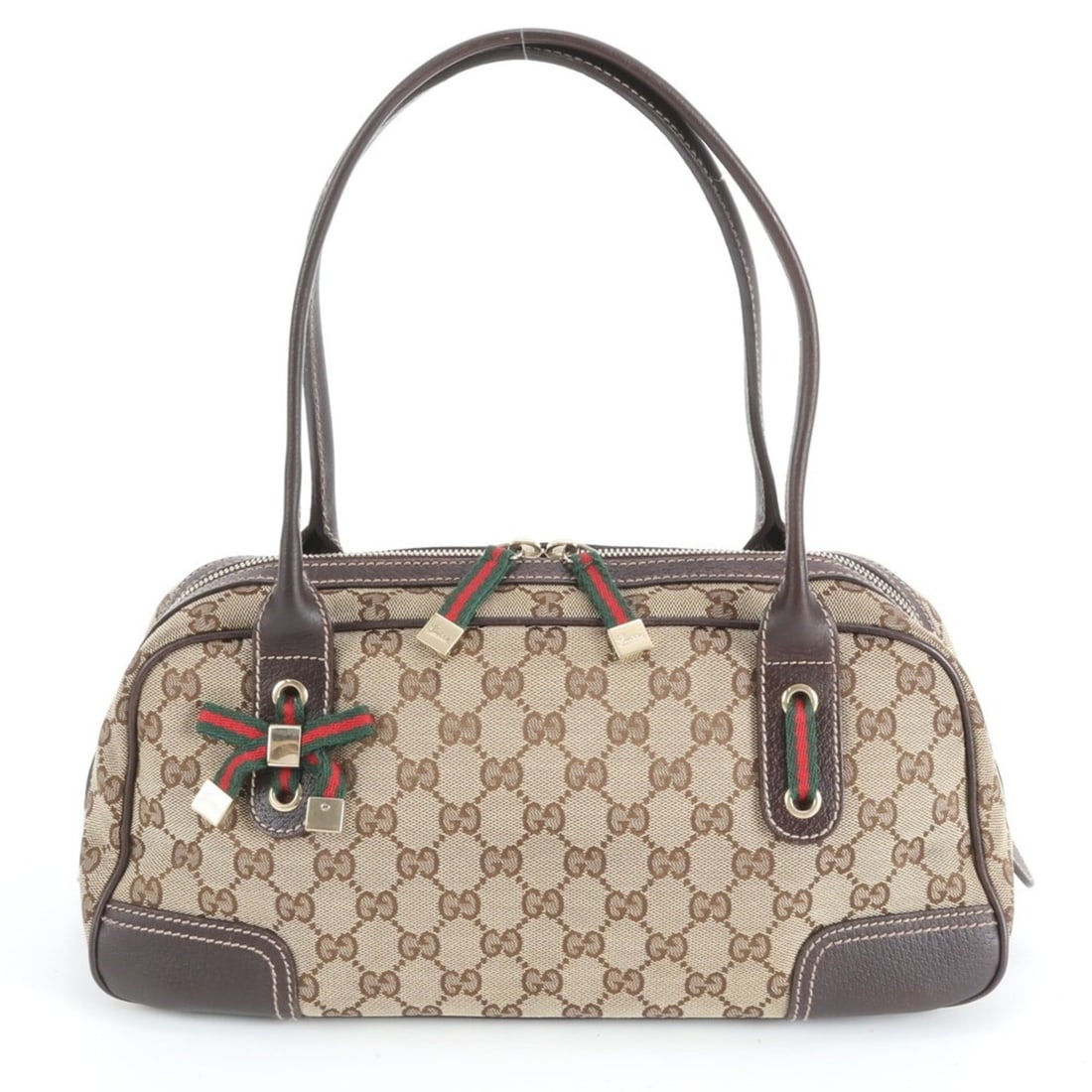 Gucci GG Canvas Princess 161720 Leather Handbag Tote Bag Brown Women's: --- Catalog ---Category: SizeSize (HxWxD): 16cm x 33cm x 13cm / 6.29'' x 12.99'' x 5.11''Category: DesignType: Handbag, Tote bagColor: BrownGender: WomenMaterial: Leather , Canvas Category: GeneralMPN