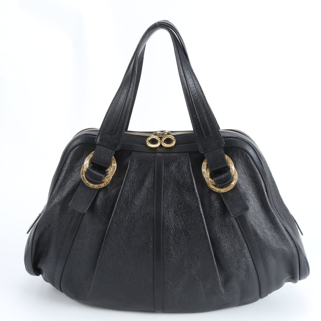 Bvlgari Chandra Leather Tote Bag Shoulder Handbag Black Women's: --- Catalog ---Category: SizeSize (HxWxD): 32cm x 50cm x 13cm / 12.59'' x 19.68'' x 5.11''Category: DesignType: Handbag, Tote bagColor: BlackGender: WomenMaterial: Leather Category: GeneralBrand: Bvlg
