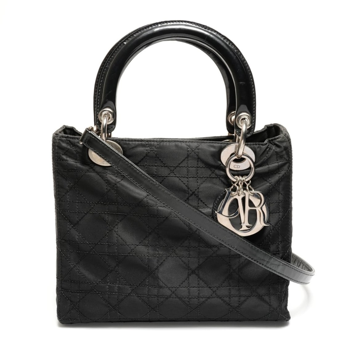 Christian Dior Lady Cannage Nylon Medium 2-Way Handbag, Black, WS26718: --- Catalog ---Category: SizeHandle Drop: 12.00cm / 4.72''Size (HxWxD): 20cm x 23.5cm x 11cm / 7.87'' x 9.25'' x 4.33''Strap Length: 90cm / 35.43''Category: DesignType: HandbagColor: BlackGender: Wome